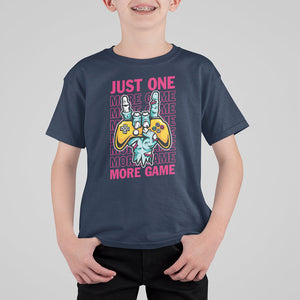 Funny Video Gamer T Shirt For Kid Just One More Game Skeleton Kids Boys Man TS09 Navy Printyourwear