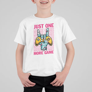 Funny Video Gamer T Shirt For Kid Just One More Game Skeleton Kids Boys Man TS09 White Printyourwear