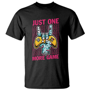 Funny Video Gamer T Shirt Just One More Game Skeleton Kids Boys Man TS09 Black Printyourwear