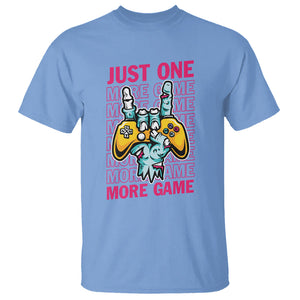 Funny Video Gamer T Shirt Just One More Game Skeleton Kids Boys Man TS09 Carolina Blue Printyourwear