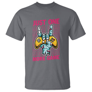Funny Video Gamer T Shirt Just One More Game Skeleton Kids Boys Man TS09 Charcoal Printyourwear