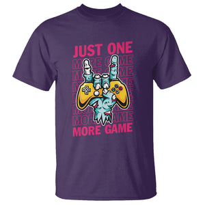 Funny Video Gamer T Shirt Just One More Game Skeleton Kids Boys Man TS09 Purple Printyourwear