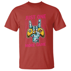Funny Video Gamer T Shirt Just One More Game Skeleton Kids Boys Man TS09 Red Printyourwear