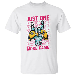 Funny Video Gamer T Shirt Just One More Game Skeleton Kids Boys Man TS09 White Printyourwear