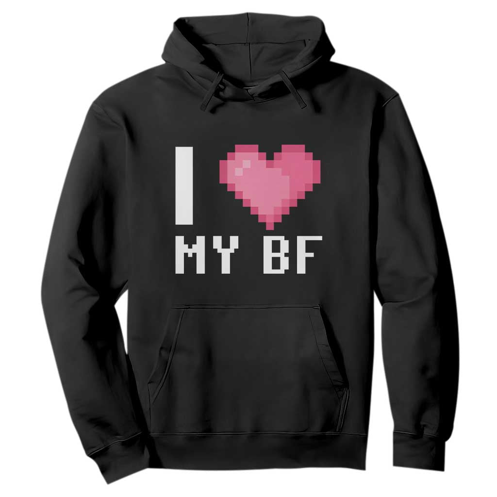 Funny Girlfriend Hoodie I Love My BF Boyfriend Valentines TS09 Black Print Your Wear