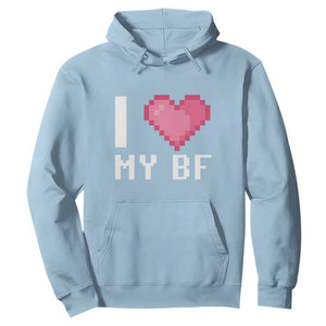 Funny Girlfriend Hoodie I Love My BF Boyfriend Valentines TS09 Light Blue Print Your Wear