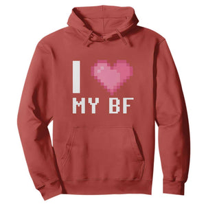 Funny Girlfriend Hoodie I Love My BF Boyfriend Valentines TS09 Red Print Your Wear