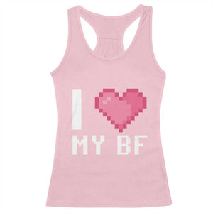 Funny Girlfriend Racerback Tank Top I Love My BF Boyfriend Valentines TS09 Light Pink Print Your Wear