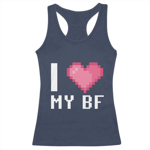 Funny Girlfriend Racerback Tank Top I Love My BF Boyfriend Valentines TS09 Navy Print Your Wear