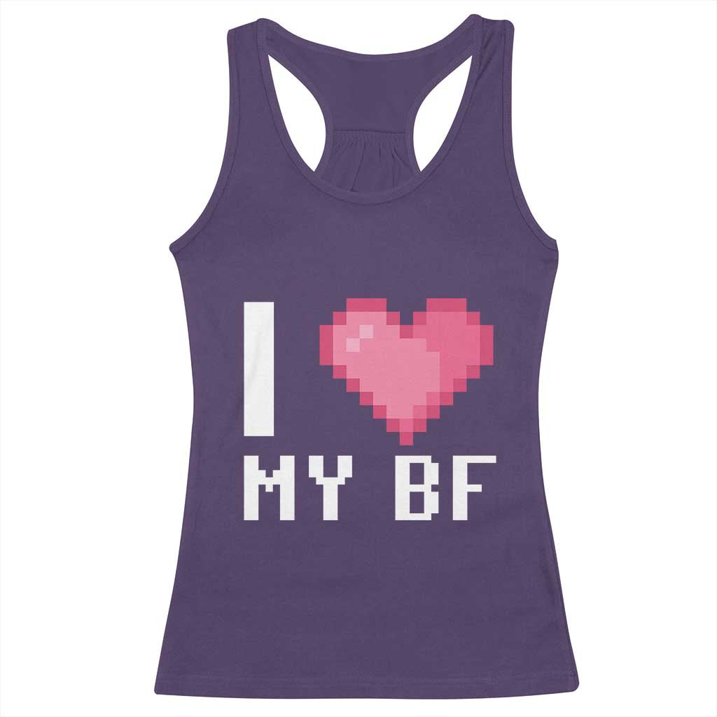 Funny Girlfriend Racerback Tank Top I Love My BF Boyfriend Valentines TS09 Purple Print Your Wear