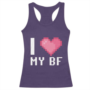 Funny Girlfriend Racerback Tank Top I Love My BF Boyfriend Valentines TS09 Purple Print Your Wear