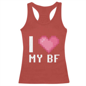 Funny Girlfriend Racerback Tank Top I Love My BF Boyfriend Valentines TS09 Red Print Your Wear