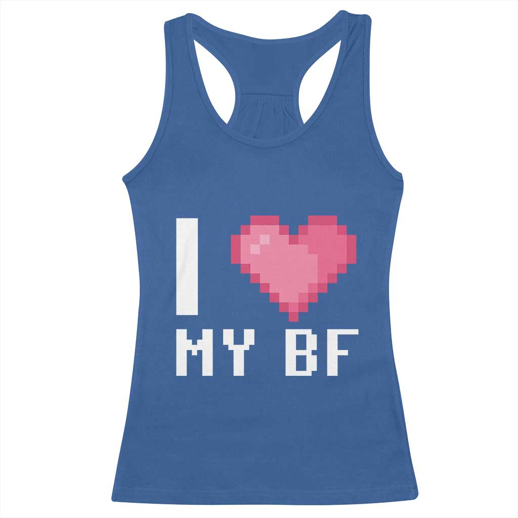 Funny Girlfriend Racerback Tank Top I Love My BF Boyfriend Valentines TS09 Royal Blue Print Your Wear