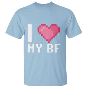 Funny Girlfriend T Shirt I Love My BF Boyfriend Valentines TS09 Light Blue Print Your Wear