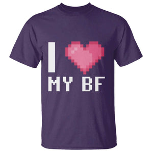 Funny Girlfriend T Shirt I Love My BF Boyfriend Valentines TS09 Purple Print Your Wear