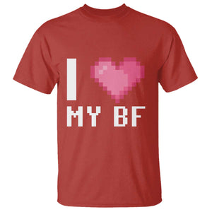 Funny Girlfriend T Shirt I Love My BF Boyfriend Valentines TS09 Red Print Your Wear
