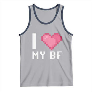 Funny Girlfriend Tank Top I Love My BF Boyfriend Valentines TS09 Athletic Heather Navy Print Your Wear
