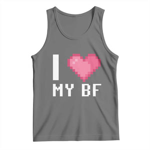 Funny Girlfriend Tank Top I Love My BF Boyfriend Valentines TS09 Black Heather Print Your Wear