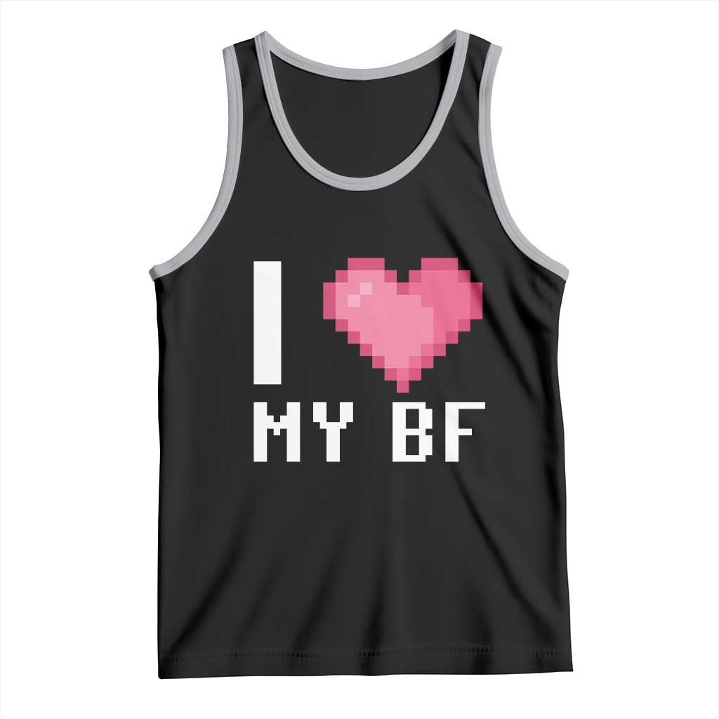 Funny Girlfriend Tank Top I Love My BF Boyfriend Valentines TS09 Black Athletic Heather Print Your Wear