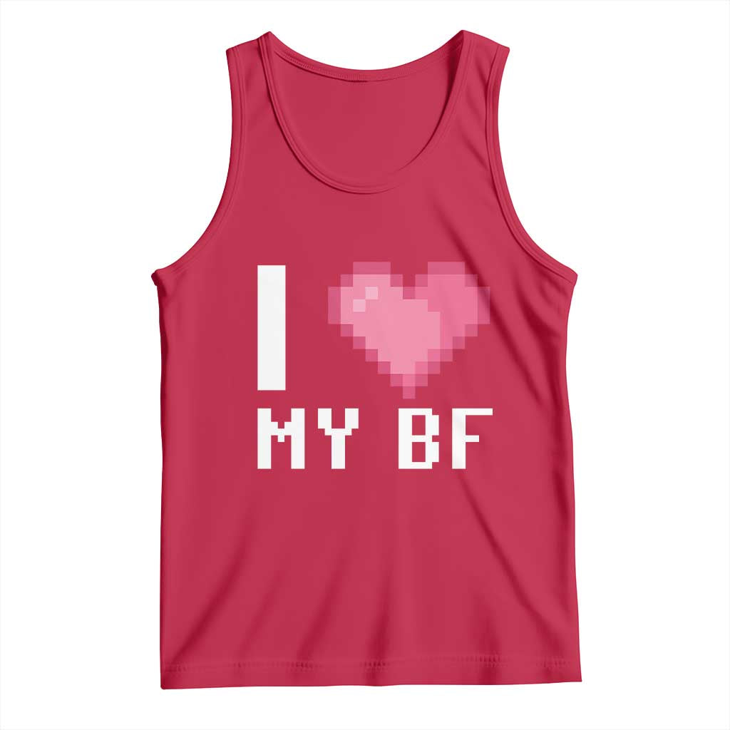 Funny Girlfriend Tank Top I Love My BF Boyfriend Valentines TS09 Red Print Your Wear