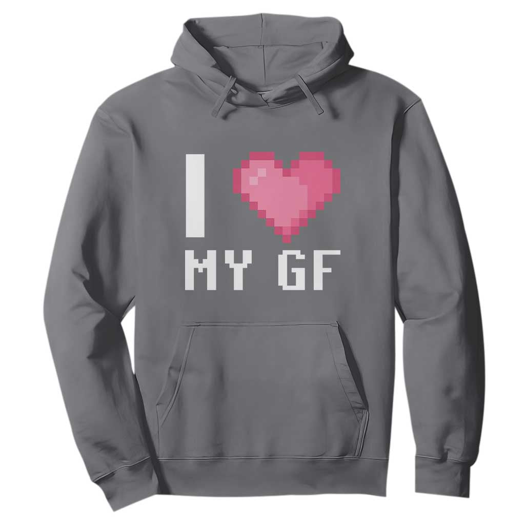 Funny Boyfriend Hoodie I Love My GF Girlfriend Valentines TS09 Charcoal Print Your Wear