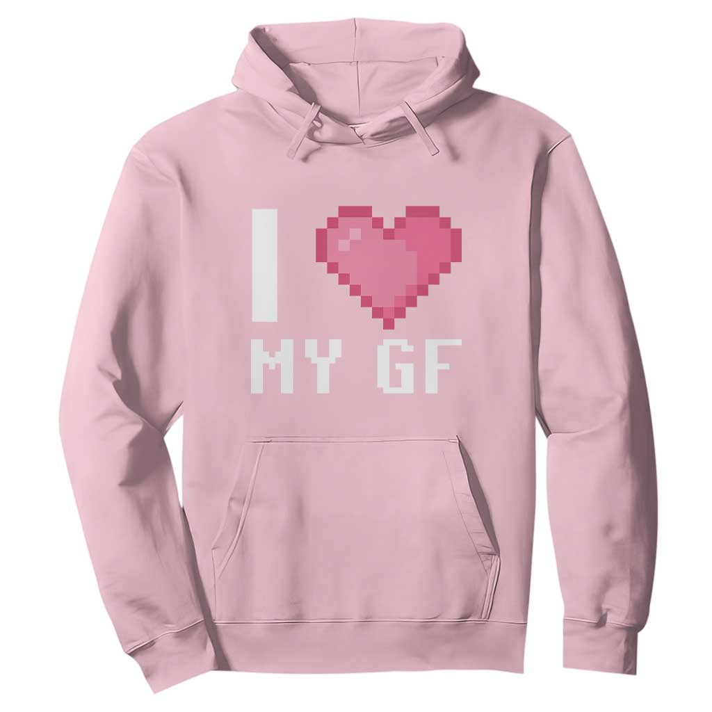Funny Boyfriend Hoodie I Love My GF Girlfriend Valentines TS09 Light Pink Print Your Wear