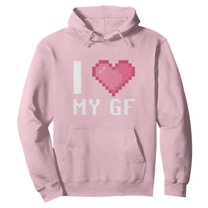Funny Boyfriend Hoodie I Love My GF Girlfriend Valentines TS09 Light Pink Print Your Wear