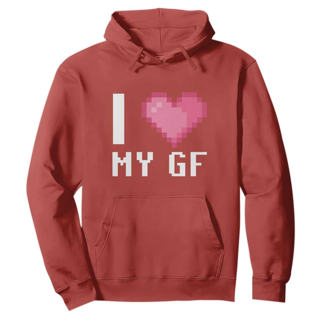 Funny Boyfriend Hoodie I Love My GF Girlfriend Valentines TS09 Red Print Your Wear