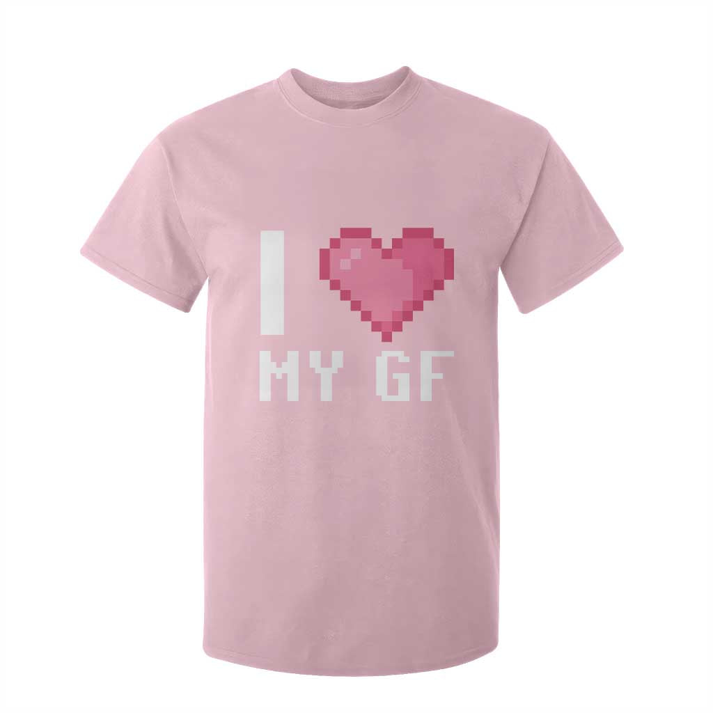 Funny Boyfriend T Shirt For Kid I Love My GF Girlfriend Valentines TS09 Light Pink Print Your Wear