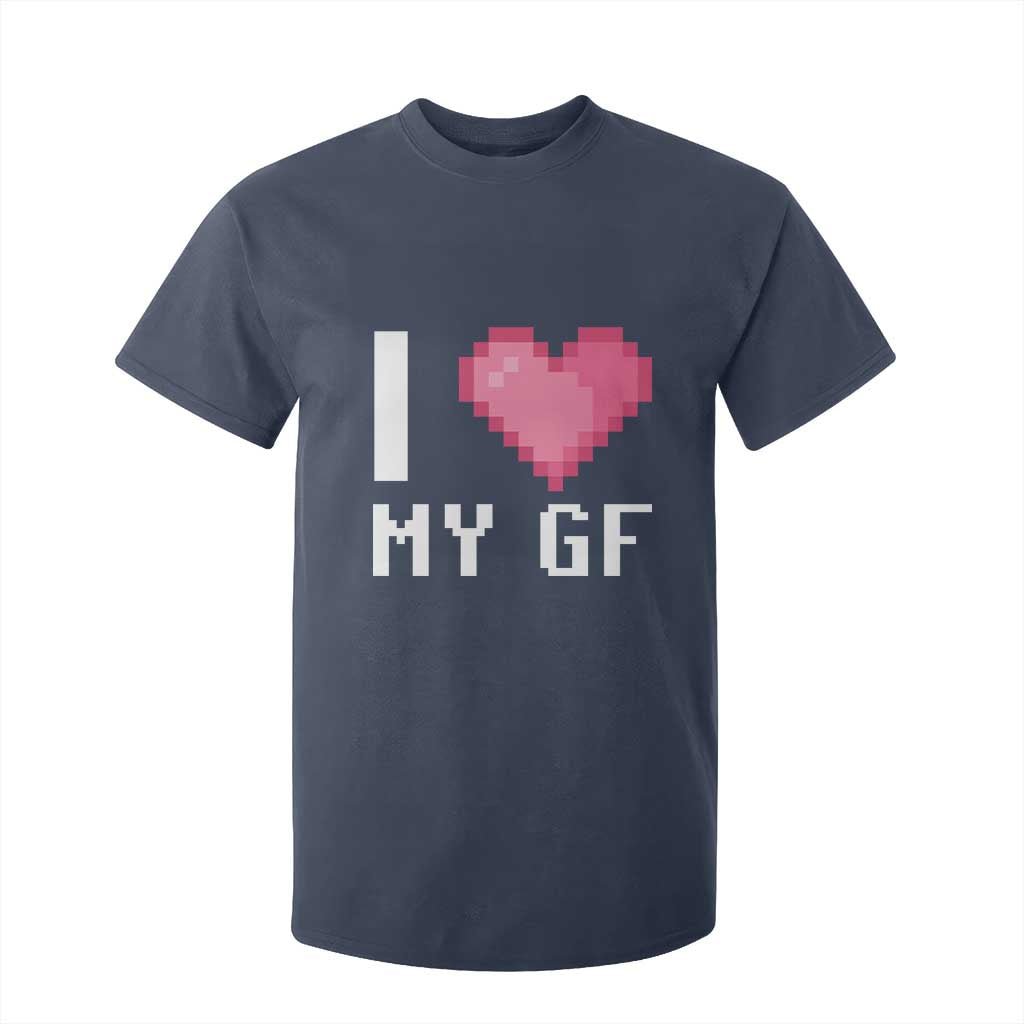 Funny Boyfriend T Shirt For Kid I Love My GF Girlfriend Valentines TS09 Navy Print Your Wear
