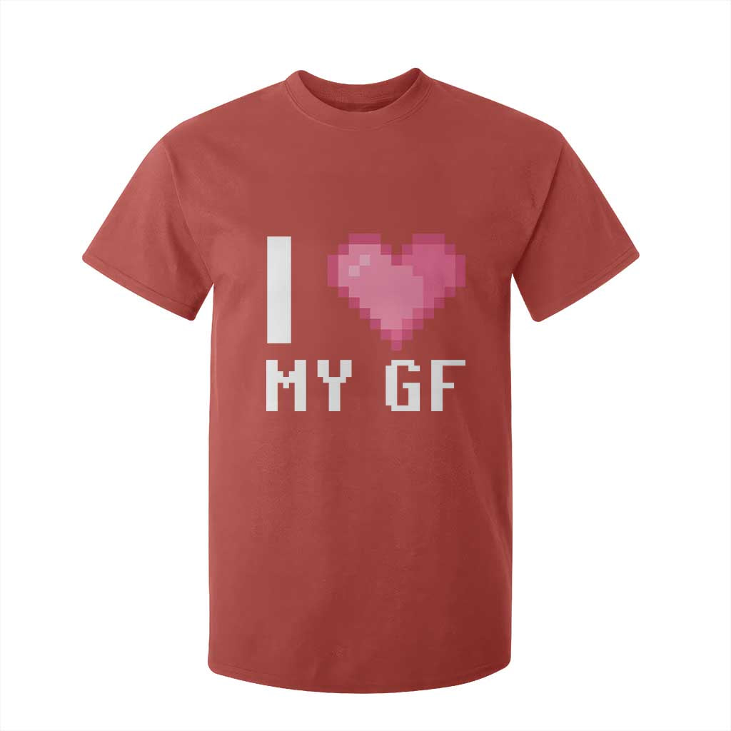 Funny Boyfriend T Shirt For Kid I Love My GF Girlfriend Valentines TS09 Red Print Your Wear