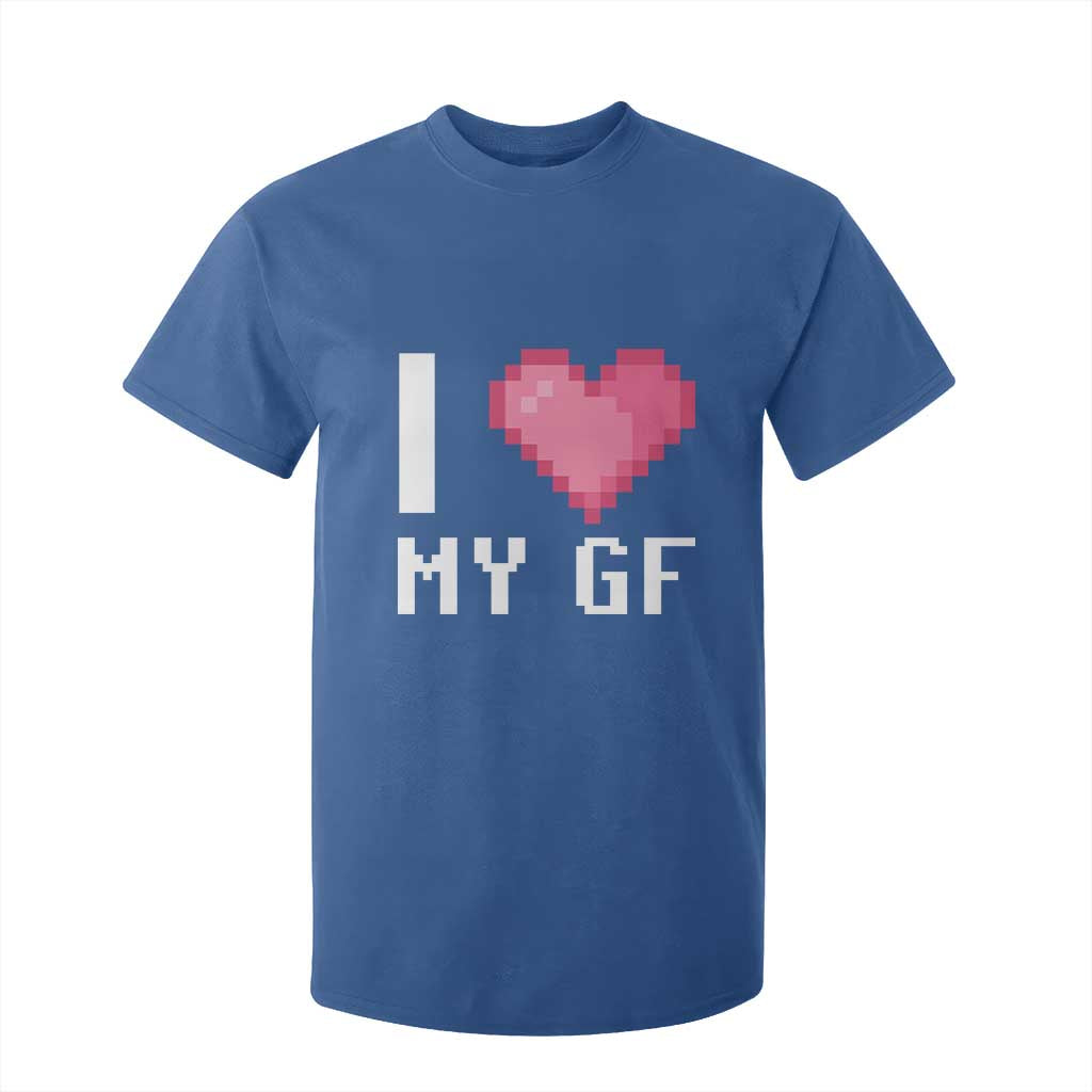 Funny Boyfriend T Shirt For Kid I Love My GF Girlfriend Valentines TS09 Royal Blue Print Your Wear