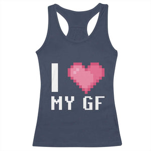 Funny Boyfriend Racerback Tank Top I Love My GF Girlfriend Valentines TS09 Navy Print Your Wear