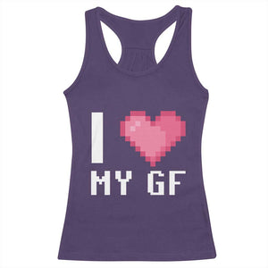 Funny Boyfriend Racerback Tank Top I Love My GF Girlfriend Valentines TS09 Purple Print Your Wear