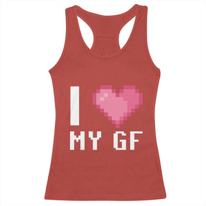 Funny Boyfriend Racerback Tank Top I Love My GF Girlfriend Valentines TS09 Red Print Your Wear