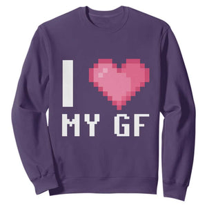 Funny Boyfriend Sweatshirt I Love My GF Girlfriend Valentines TS09 Purple Print Your Wear