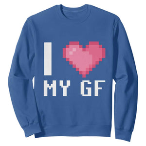 Funny Boyfriend Sweatshirt I Love My GF Girlfriend Valentines TS09 Royal Blue Print Your Wear