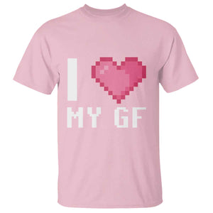 Funny Boyfriend T Shirt I Love My GF Girlfriend Valentines TS09 Light Pink Print Your Wear