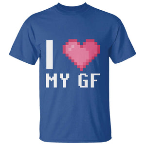 Funny Boyfriend T Shirt I Love My GF Girlfriend Valentines TS09 Royal Blue Print Your Wear