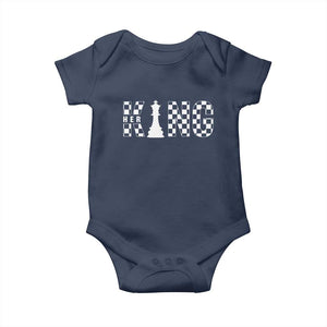 Her King Chess Couple Matching Baby Onesie TS09 Navy Print Your Wear