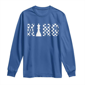 Her King Chess Couple Matching Long Sleeve Shirt TS09 Royal Blue Print Your Wear