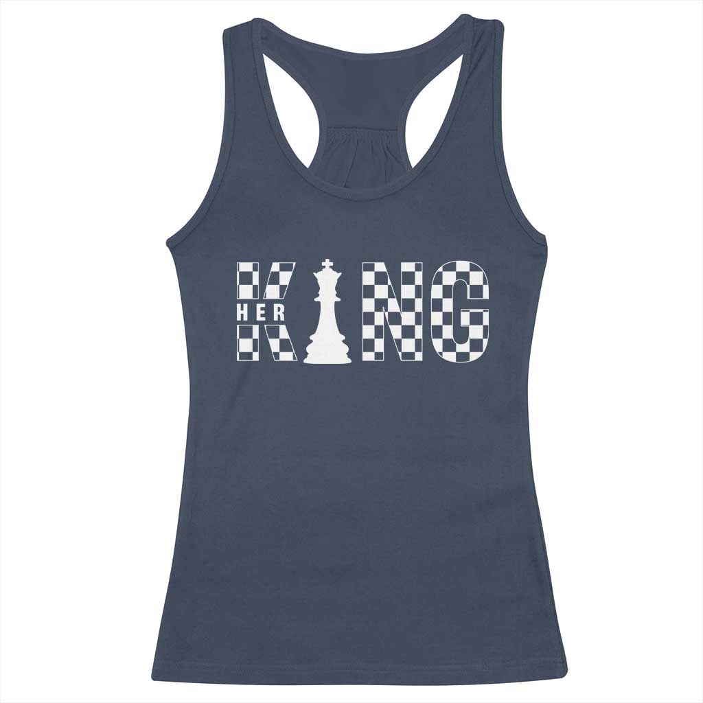Her King Chess Couple Matching Racerback Tank Top TS09 Navy Print Your Wear