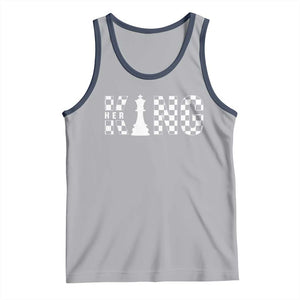 Couple Matching Chess Her King Tank Top TS09 Athletic Heather Navy Print Your Wear