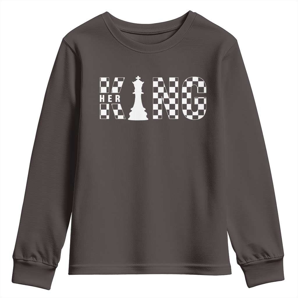 Her King Chess Couple Matching Youth Sweatshirt TS09 Dark Chocolate Print Your Wear