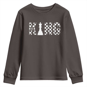 Her King Chess Couple Matching Youth Sweatshirt TS09 Dark Chocolate Print Your Wear