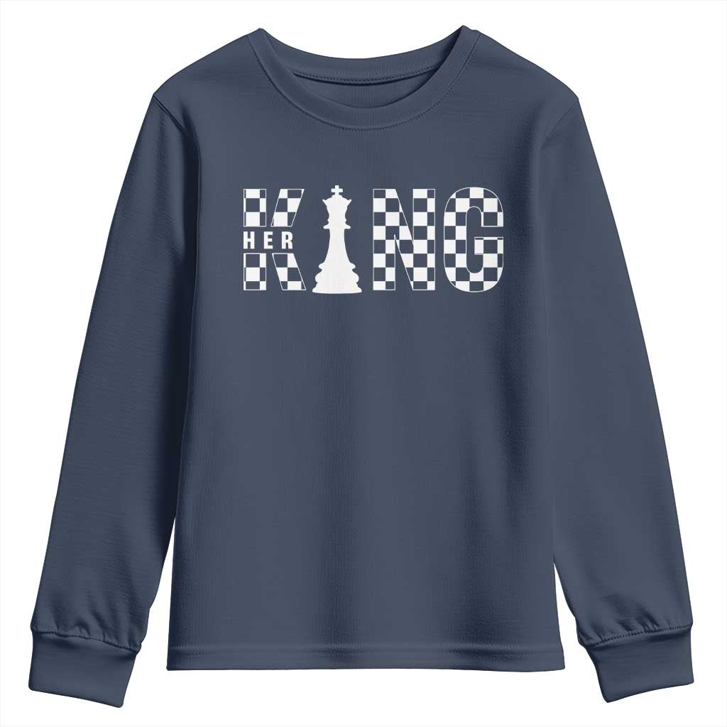 Her King Chess Couple Matching Youth Sweatshirt TS09 Navy Print Your Wear
