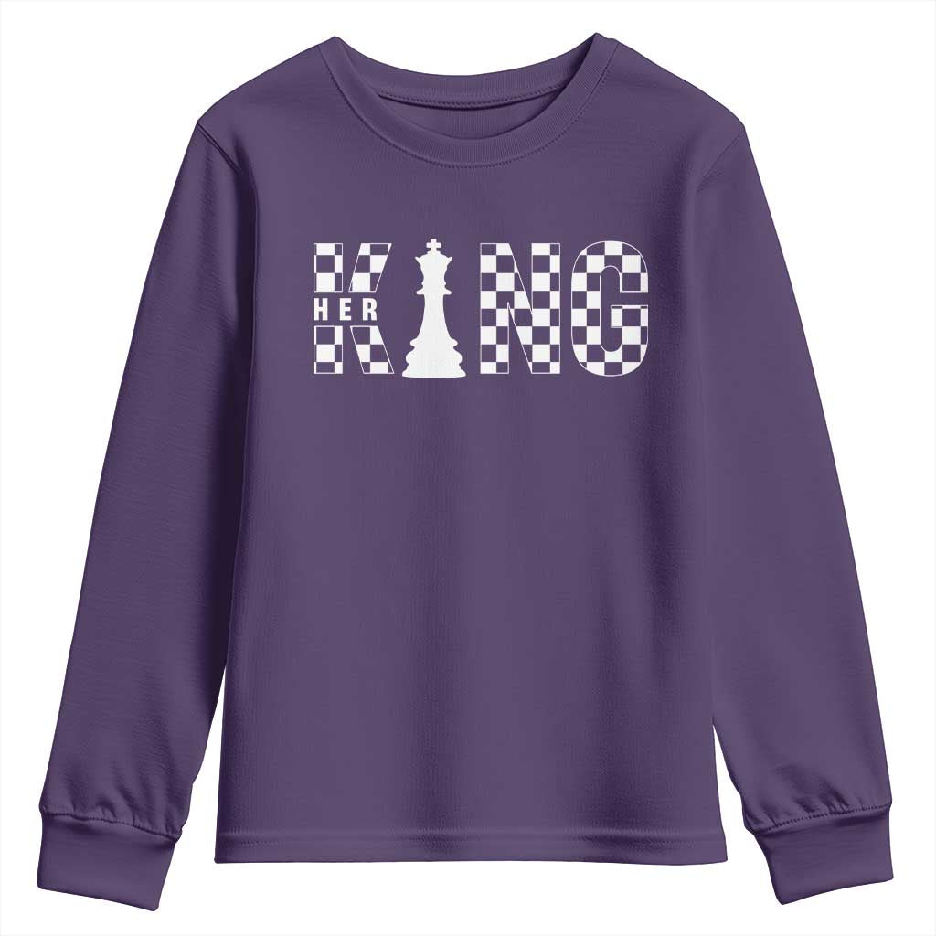 Her King Chess Couple Matching Youth Sweatshirt TS09 Purple Print Your Wear