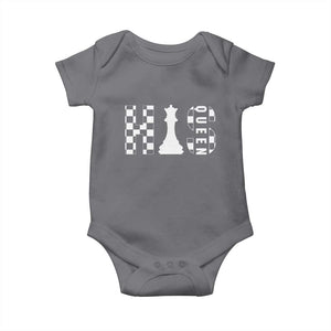 His Queen Chess Couple Matching Baby Onesie TS09 Charcoal Print Your Wear