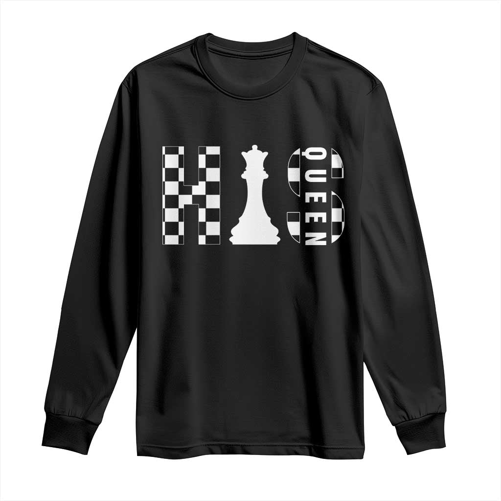His Queen Chess Couple Matching Long Sleeve Shirt TS09 Black Print Your Wear