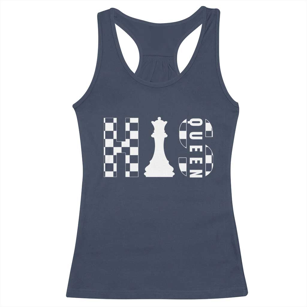 His Queen Chess Couple Matching Racerback Tank Top TS09 Navy Print Your Wear